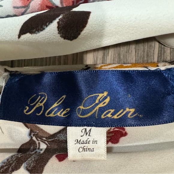 Francesca's Blue Rain Womens Shorts Romper, Medium, Ivory Floral Halter Style - Picture 7 of 8